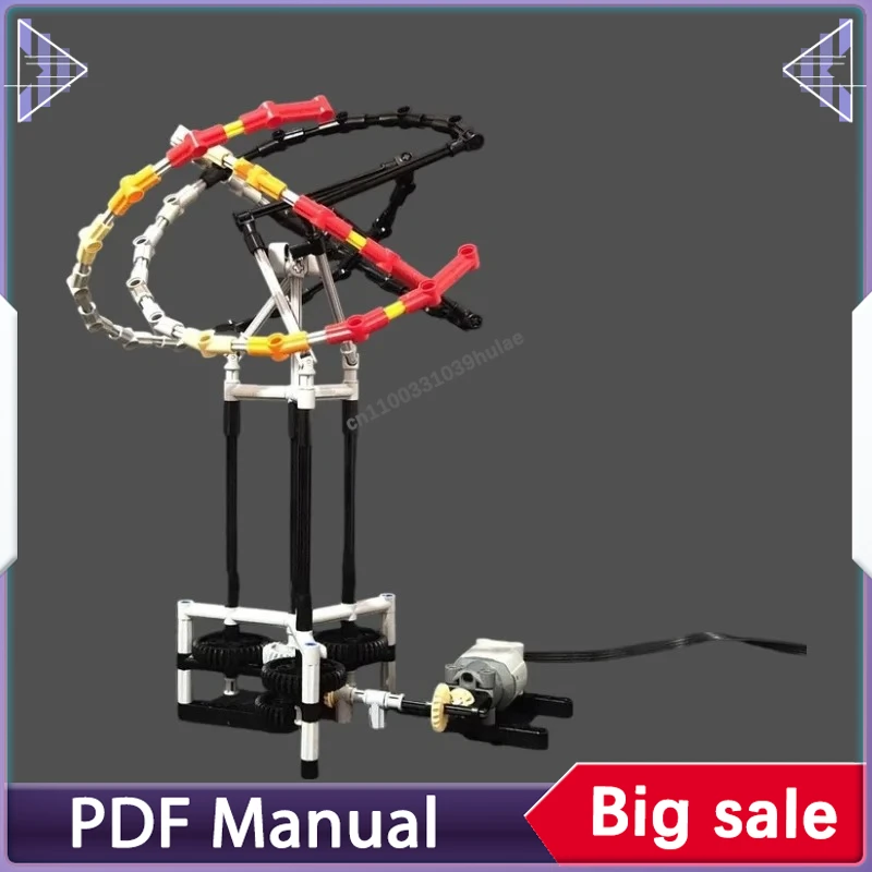 Intertwined 3D Rotating Rings Kinetic Sculpture MOC Bricks Set Dynamic Geometric Desk Art Educational Assembly Hobby Toy