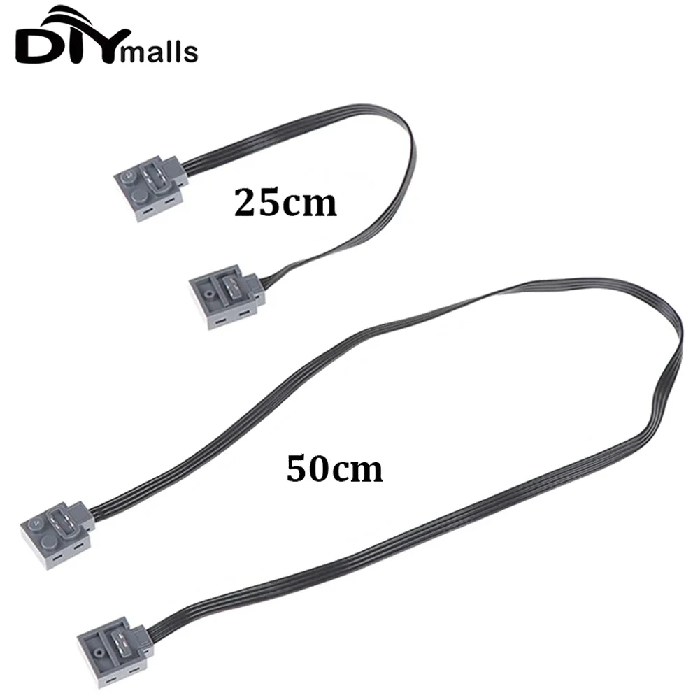 25 50CM Power Functions Extension Wire Cord Connectors Compatible with legoeds MOC Motor 8886 8871 8870 LED Light Link Line 8869