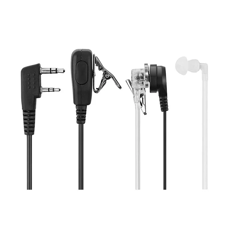 2 Pin PTT MIC Headset Covert Acoustic Tube In-ear Earpiece For Kenwood TYT Baofeng UV-5R BF-888S CB Radio Accessories