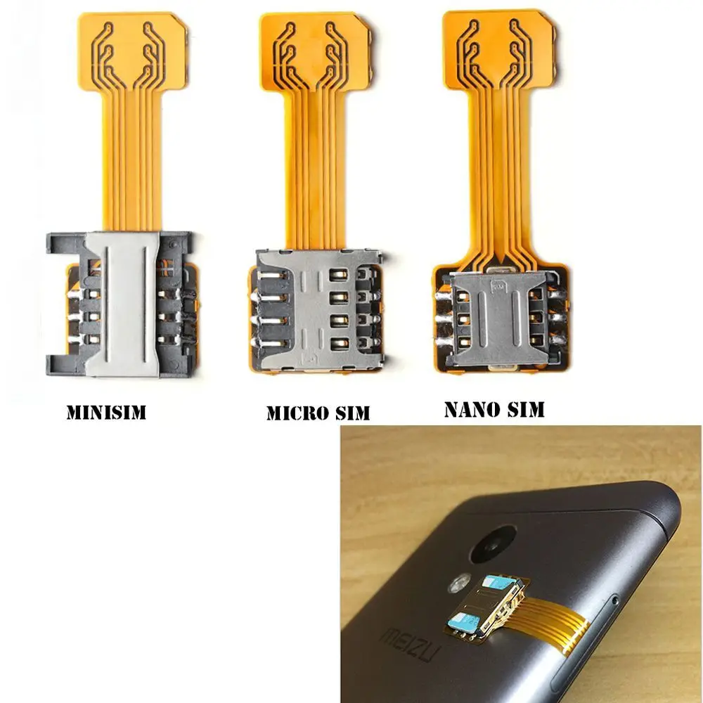 محول بطاقة SIM مزدوج TF عملي DIY لفتحة Sim Micro SD Extender Nano Cato Hybrid Sim