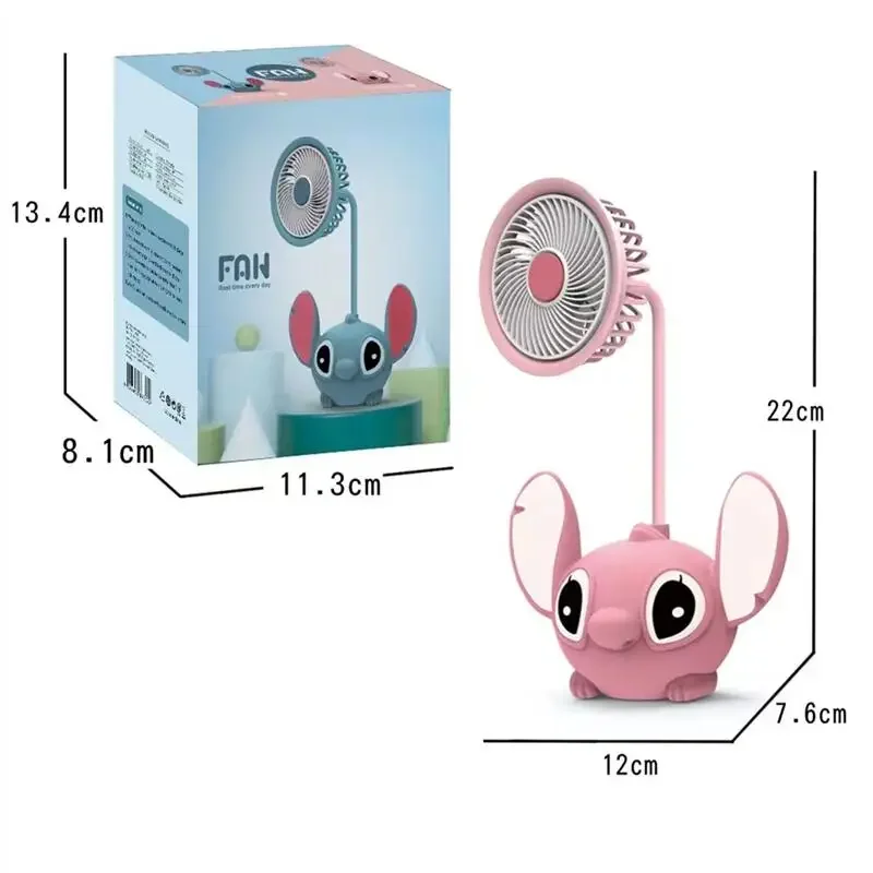 Disney Stitch Portable Electric Fan Miniso Anime Cartoon Cute Pencil Sharpener Kawaii Household Items Girl&Child Holiday Gifts