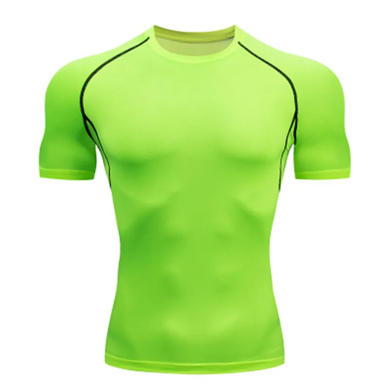 Camiseta de compresión para hombre, camisa de secado rápido para gimnasio, correr, trotar, Fitness, ciclismo, Rashguard, Jiu Jitsu, Verano