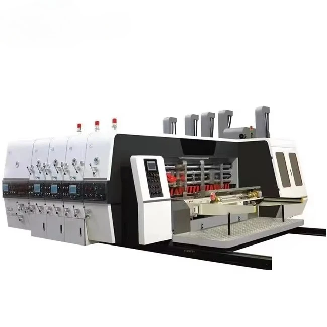 Vacuum Absorption Feeding Printing Machine Automatic 2 Color with Slotter Die Cutting Stacker for Corrugated