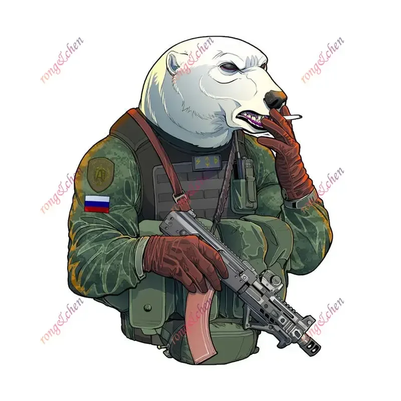 

Funny Car Sticker Polar Bear Soldier for Car Motorcycle Racing Helmet Laptop Trunk Body Car Window Surfboard PVC Vinyl Decals