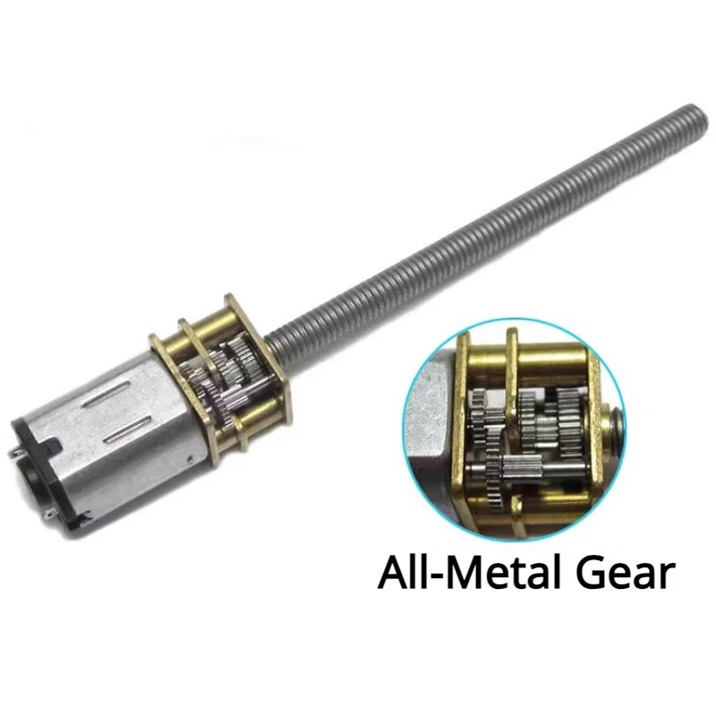 DC 3V 6v 12v gear motor N20 long shaft screw motor M4-55 threaded rod low speed metal Electric motor Smart car