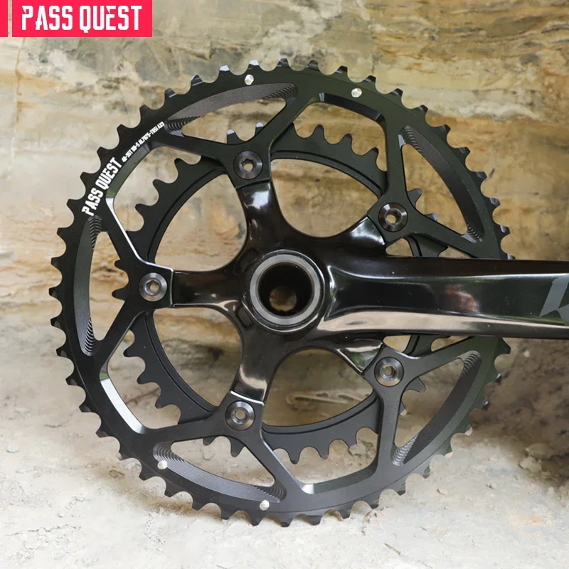 

PASS QUEST 2X 110BCD (5-bolt HOLLOW) AXS Sprocket Round Road Bike Foldable Bicycle 12 speed Gravel bik