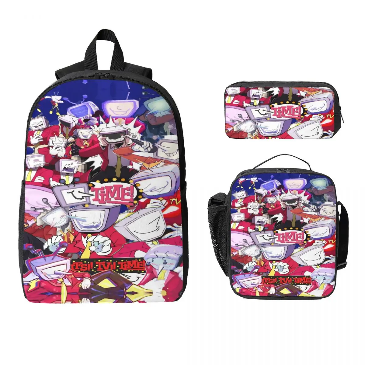 

3 шт. Spamton X Tenna Deltarune Spamton X Tenna Deltarune, школьные сумки, набор для детей, пеналы, наборы рюкзаков с коробкой для завтрака