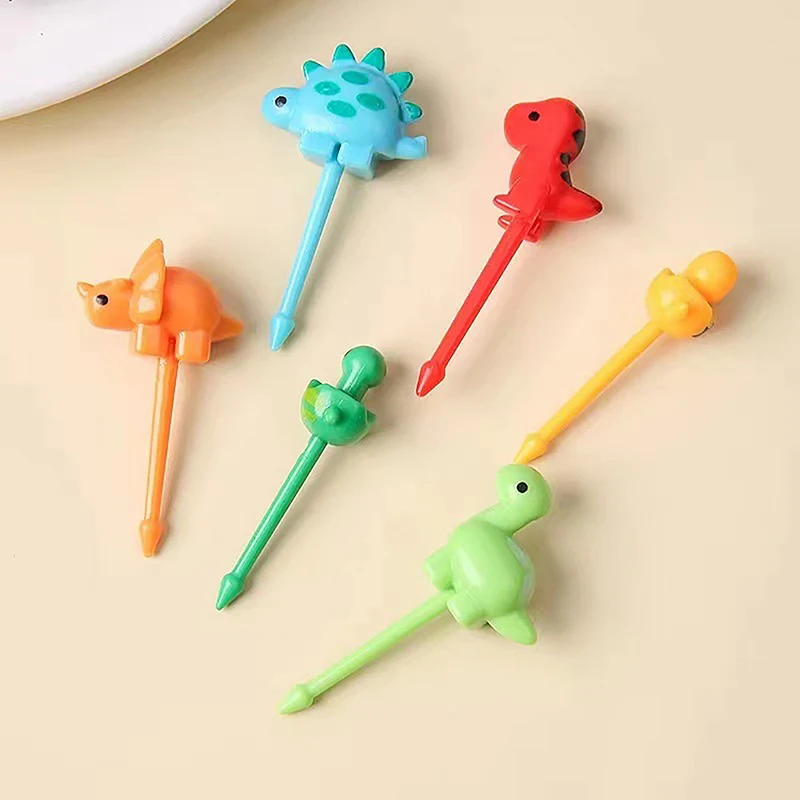 Animal Fruit Fork Food Grade Plastic Mini Cartoon Kids Cake Fruit Toothpick Bento Lunch Bento Accessories Party Decoration Gift