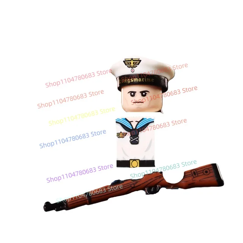 MOC Building Blocks Transparent Sailor Suit Marine Assembly Model Mini Figurine Ornament Decoration Anime Cartoon Toy Gift