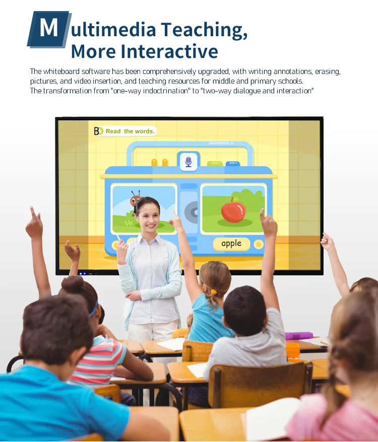 55 Inch Interactive Whitards Digital Touch Screen Electronic Boards Smart Flat Whitard For Classroom