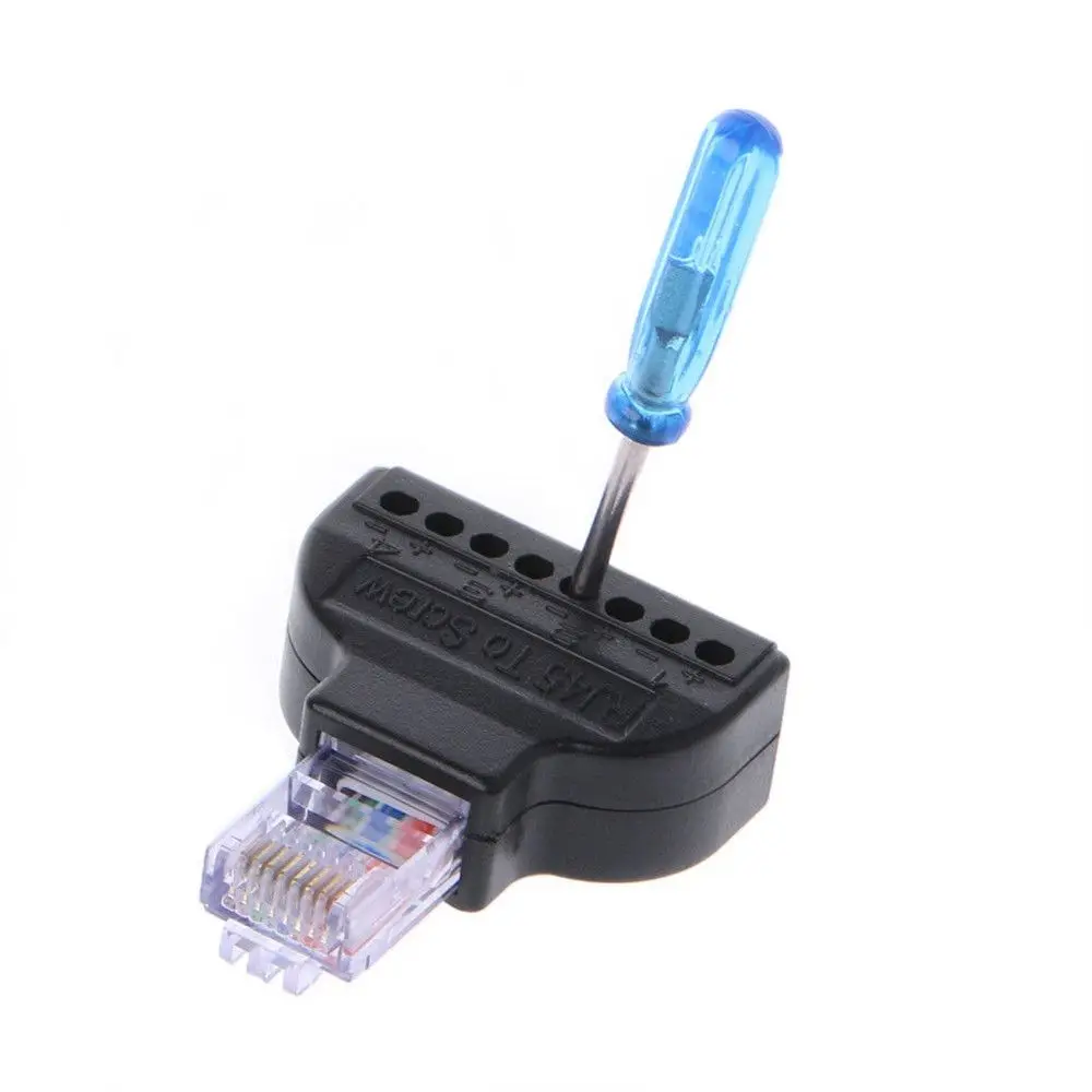 for Network Cable CCTV Kit Screw Adapter RJ45 Male To 8 Pin Screw Terminal Terminal Adaptors Converter Ethernet Adapter