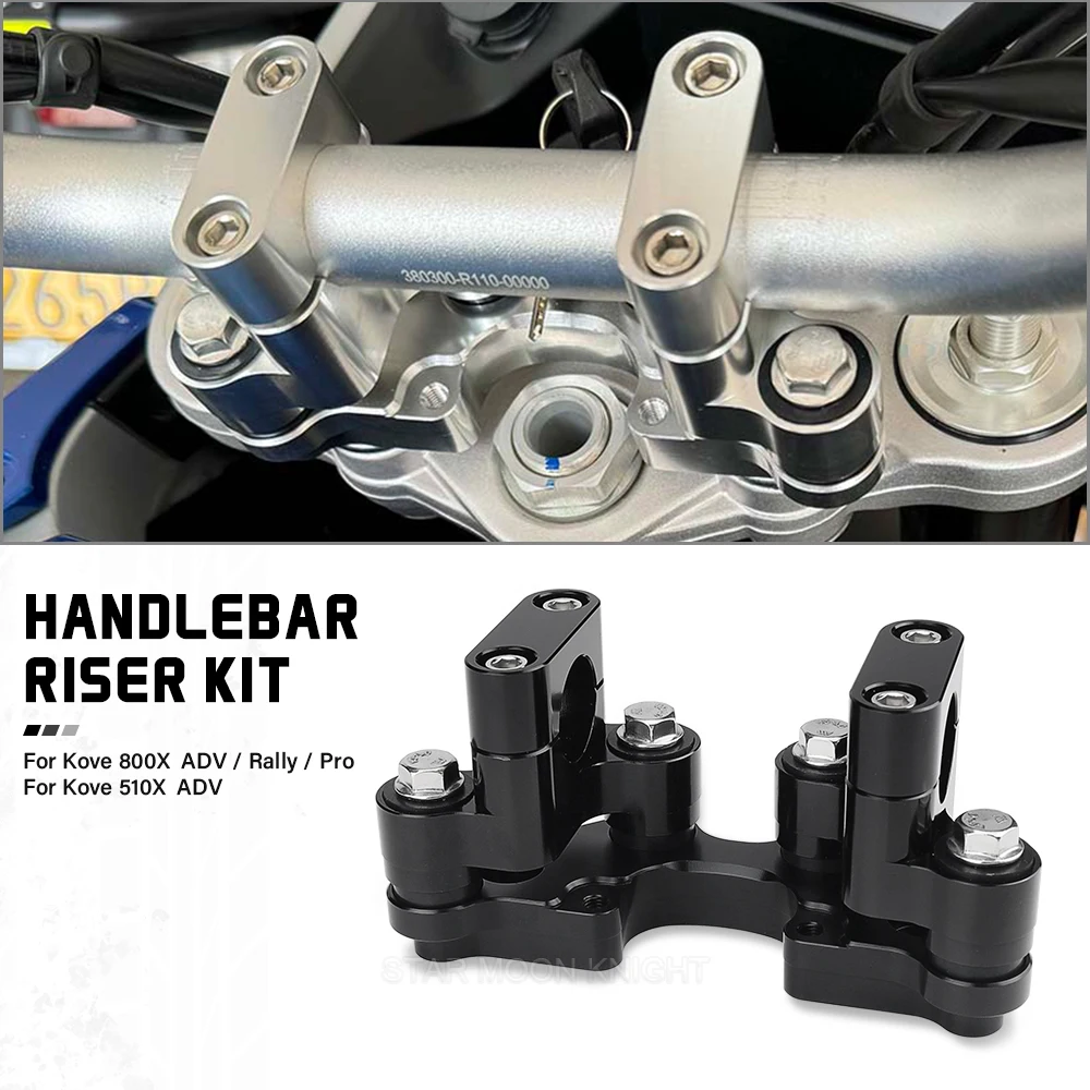 

CNC Aluminum Handlebar Riser Bar Mount Handle Clamp For Kove 800X Adventure 510X ADV 800X Rally Pro Handlebars Raise Move Mounts