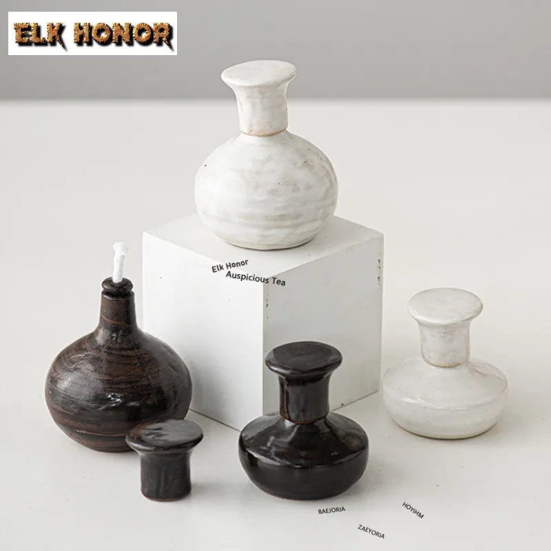 Powder Yin Ceramic Open Fire High Power Alcohol Lamp Fuel Lamp Roasting And Tea Making Device Heating Alcohol Stove Tea Ceremony