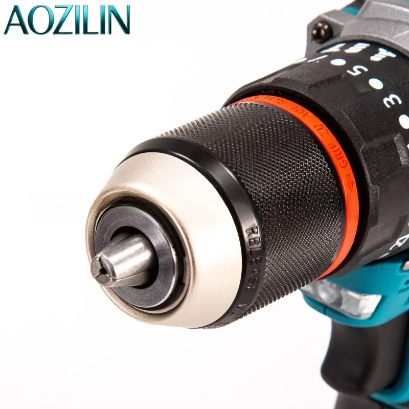 AOZILIN Brushless Cordless Lithium Drill Multi-function Impact Hand Drill Household Electric Screwdriver