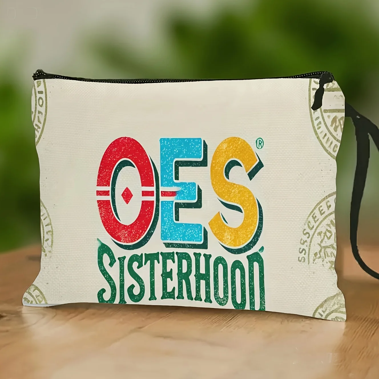 

OES Sisterhood of the Eastern Star Cosmetic Bag with - Lightweight Zippered Toiletry Pouch Suitable for Travel Gym