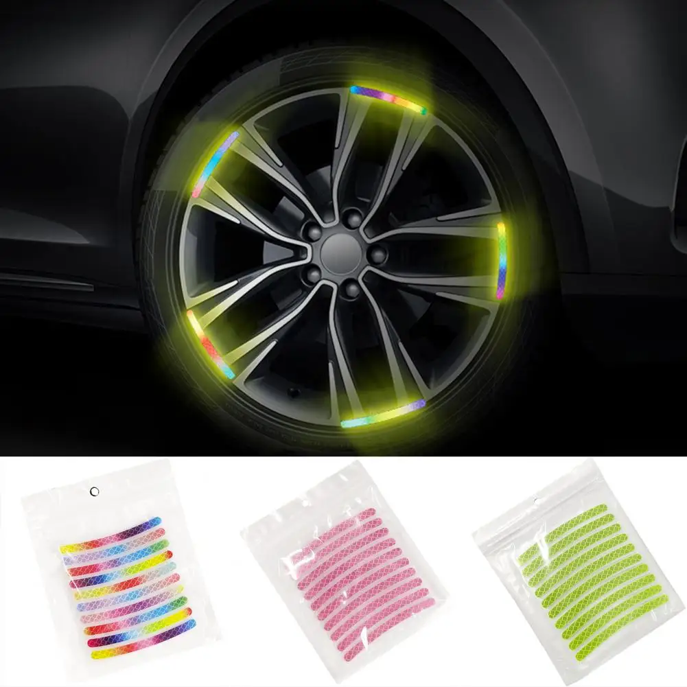 Fashionable Car Decals Colorful Wheel Hub Reflectors for Stylish Vehicle Decoration 20pcs Car Stickers for Safety Night Light