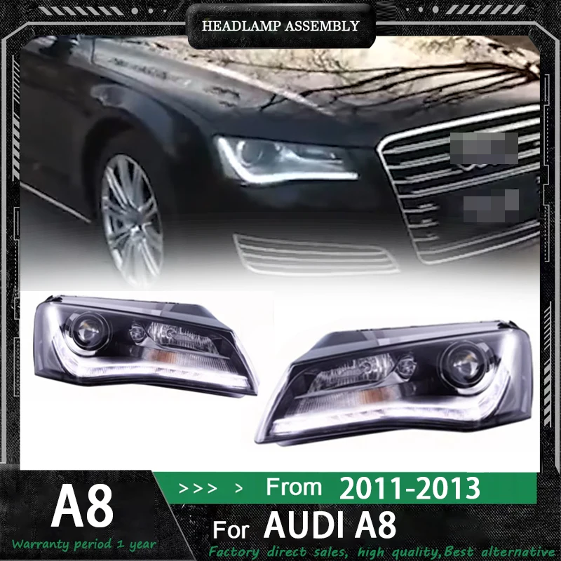 

Передняя фара автомобиля в сборе для Audi 2011 2012 2013 A8L DRL дневные ходовые огни указатель поворота 2 шт. автоаксессуары