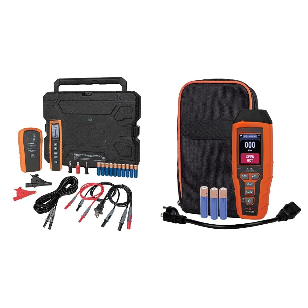 ET450 Advanced Circuit Breaker Finder und Wire Tracer Kit & RT390 Circuit Analyzer mit großem LCD, identifiziert die Verkabelung