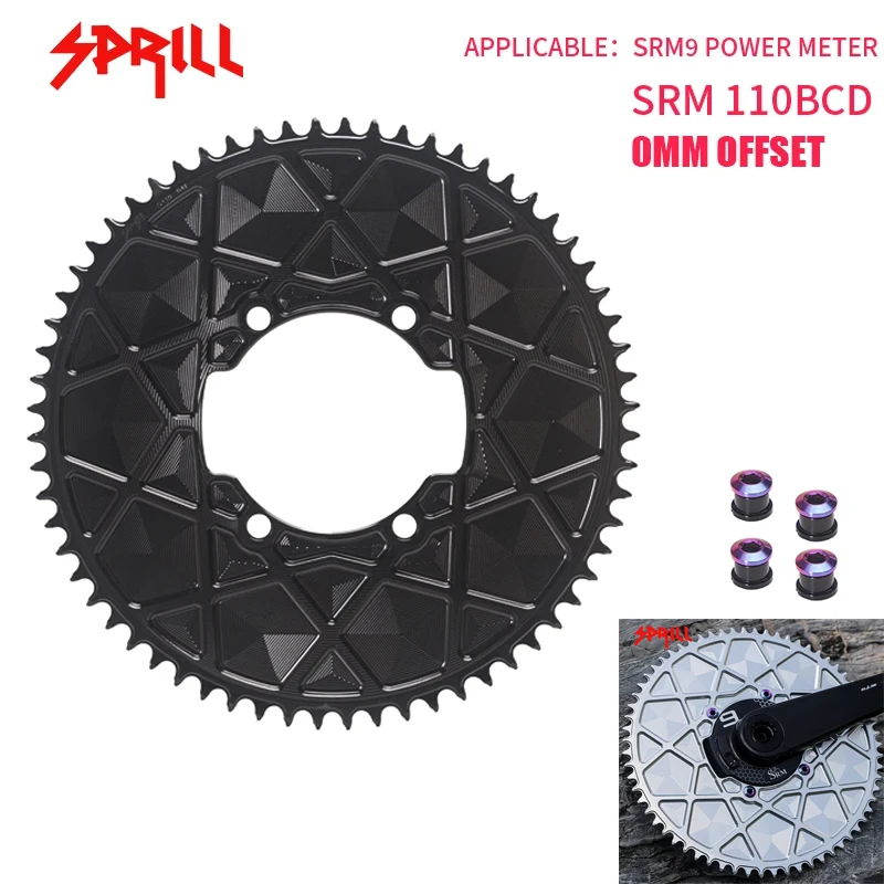 

PASS QUEST Bicycle chain wheel SRM Narrow Wide Chaining110BCD 54T-66T High Length Negative Gearing Bicycle Riding Accessories