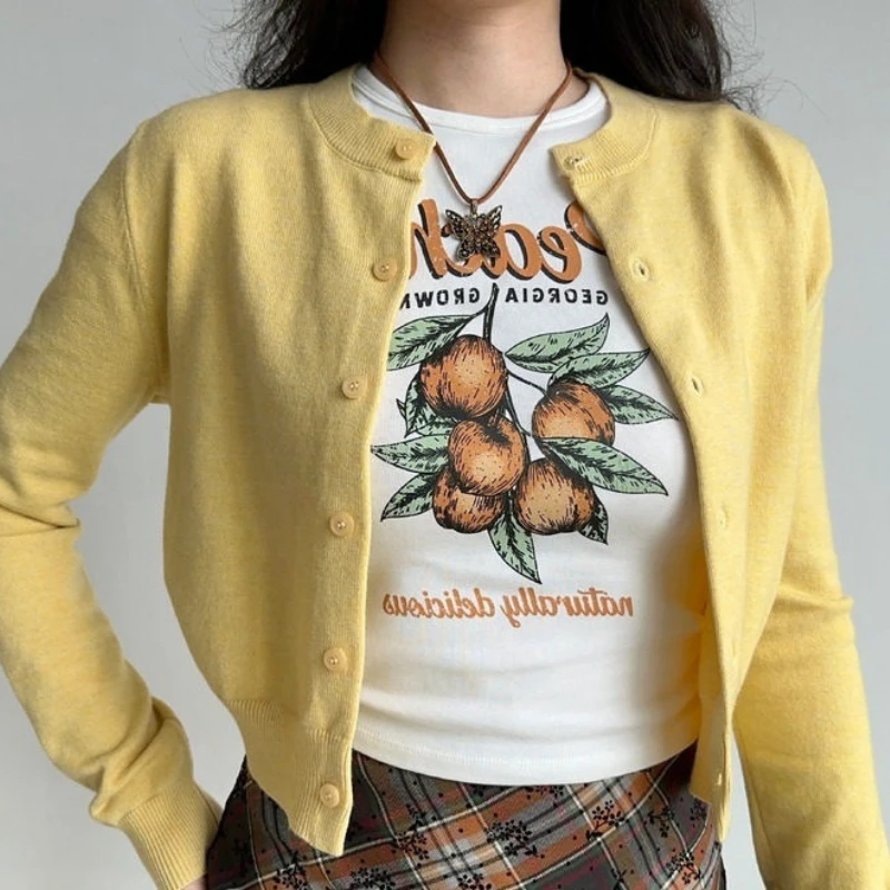 

2026 Spring New Hot Selling Lightweight Solid Color Single Breasted Short cardigan for Women