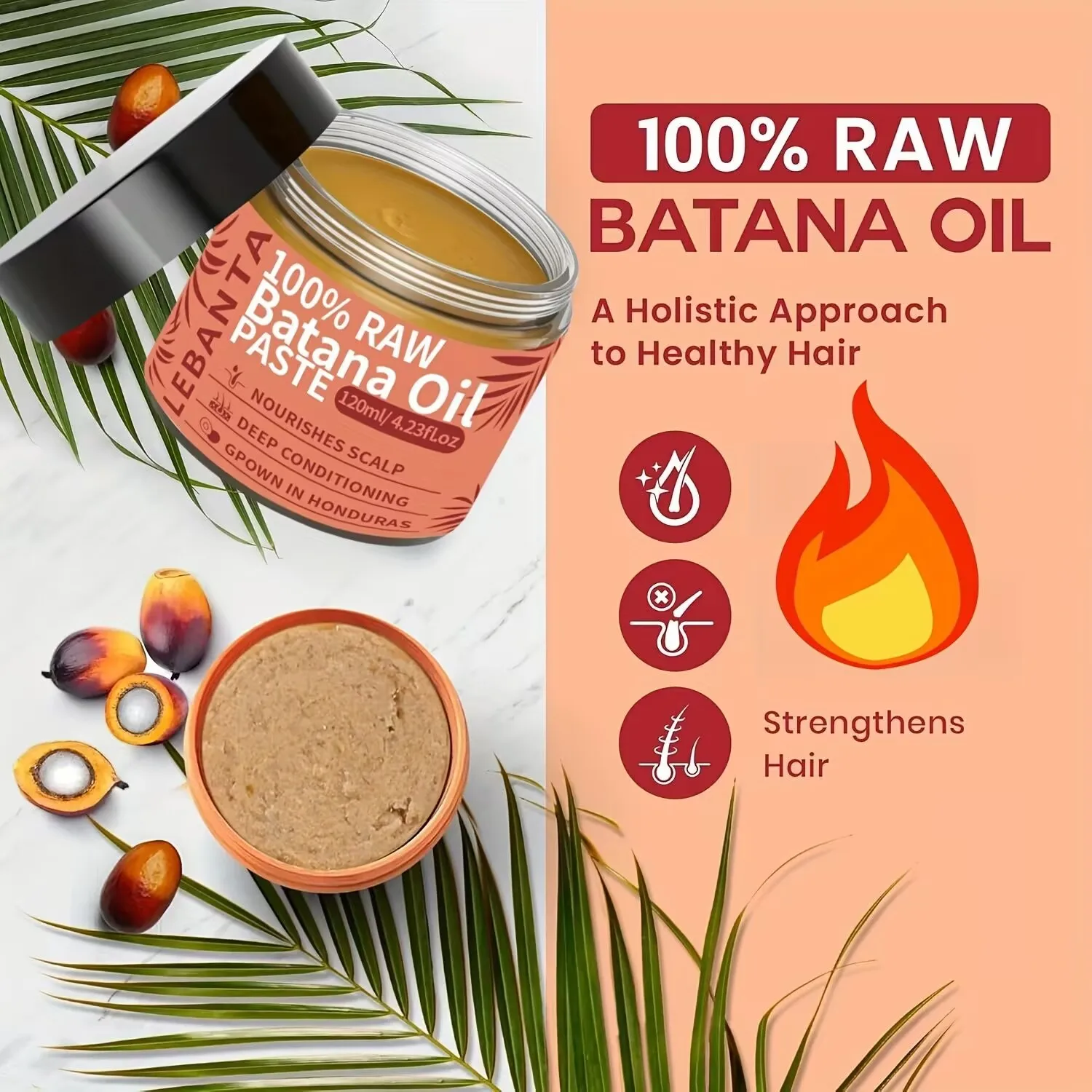 

100% Batana Oil from Honduras - Get Fuller, Thicker, Healthier Hair - Great Men Conditioner Haircare Silky - Hair Nutrition oil