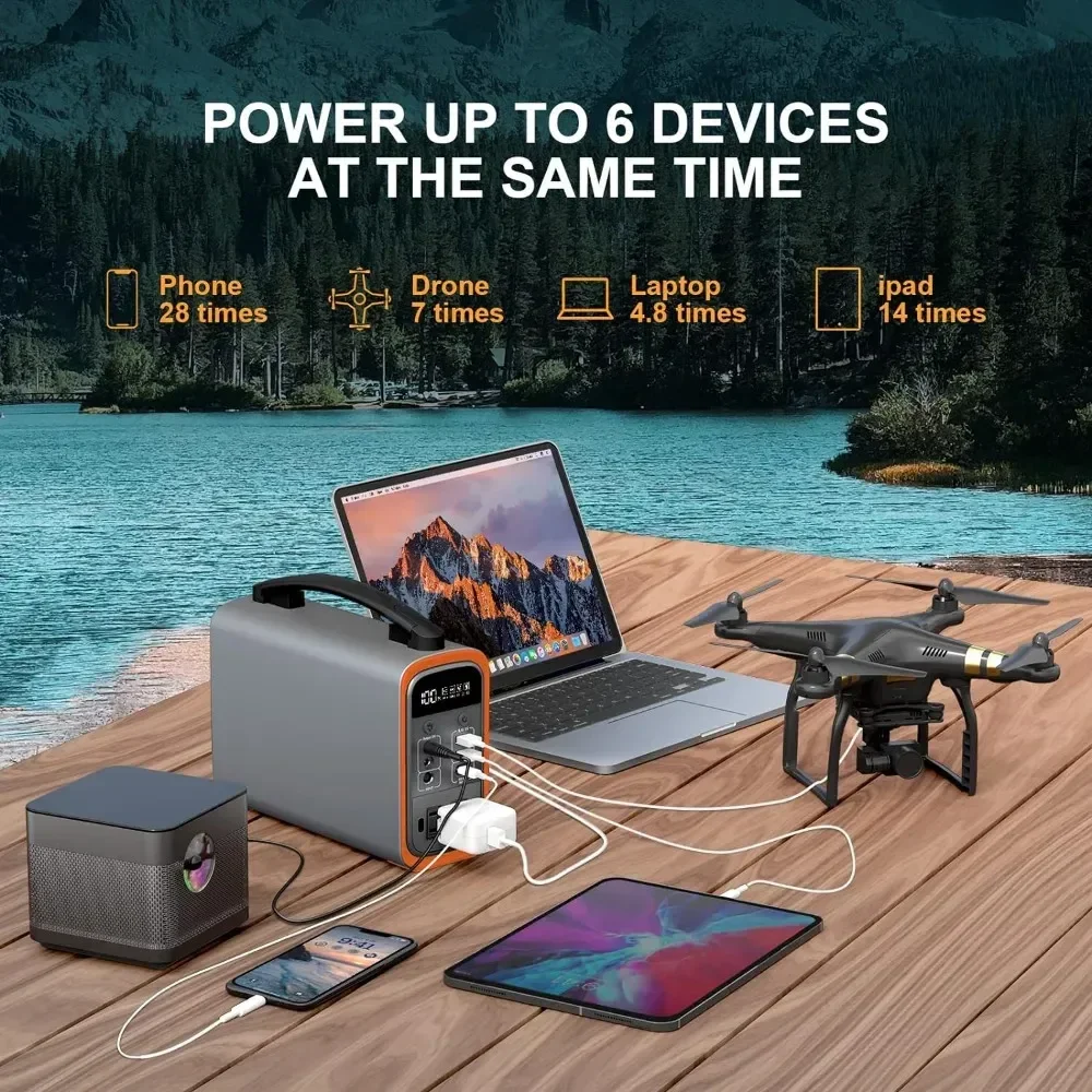 320Wh Lifepo4 Portable Power Station, solar Generators 200W Emergency Power Supply for Camping, Travel, CPAPand Emergency view 3