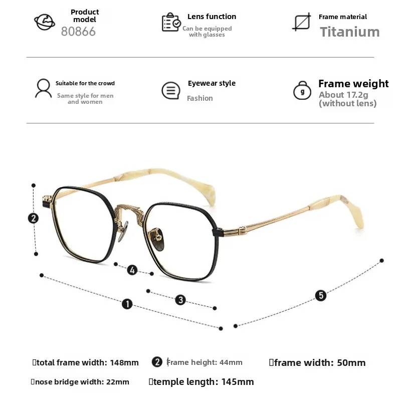 SZTZX Lightweight Pure Titanium Prescription Glasses Anti-Reflective Photochromic Myopia Glasses Progressive Reading Eyewear