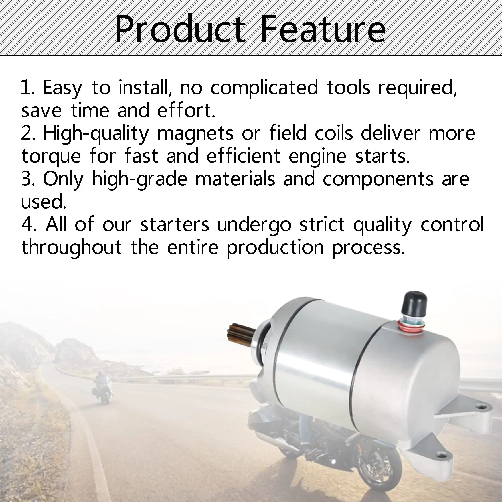 Starter Motor Assembly 4GY-81800-02 High Torque Fit for 1999-2006 Yamaha TTR250 TTR225 1999-2006 OEM 4GY-81890-00-00