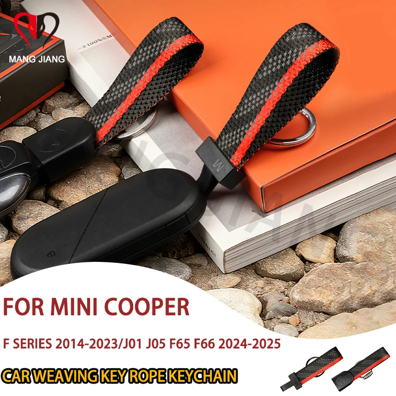 Soporte de llavero remoto de coche para MINI Cooper Countryman U25 J01 J05 F65 F66 F67 F54 F55 F56 F57 F60 accesorios de llavero tejido