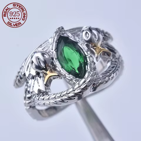 Real 925 Sterling Silver Aragorn Rings of Barahir LOTR Wedding Ring For Men Movie Fan Jewelry