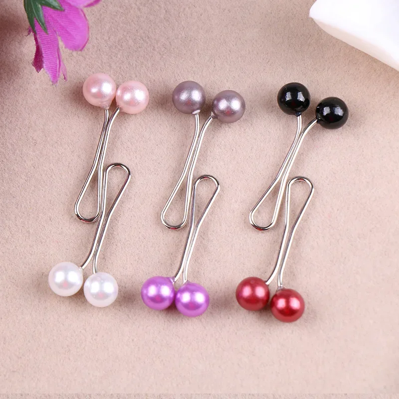 New Arrival U-Shaped Pearl Brooches Pins For Muslim Woman Alloy Scarf Hijab Pins Casual Clip Ladies Plain Accessories 12pcs/Bag