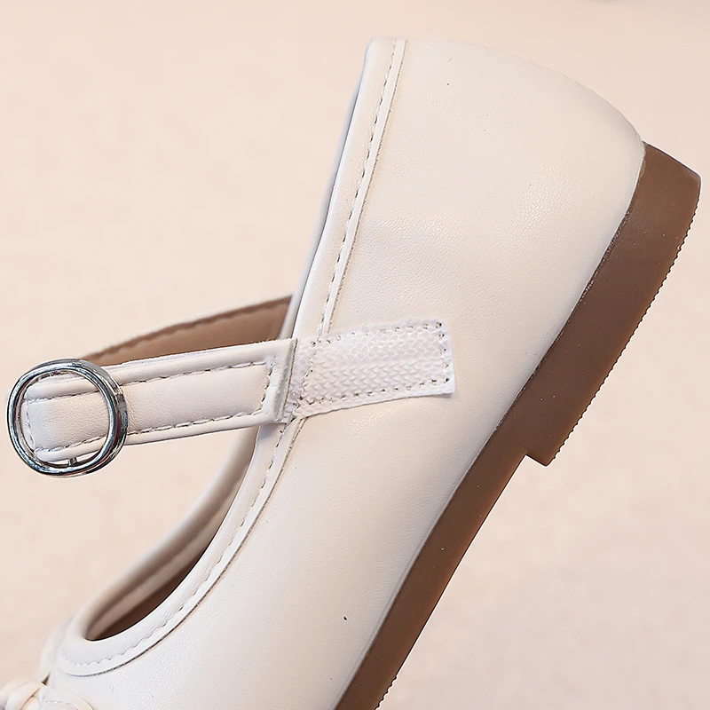 Mädchen Mary Jane Schuhe, Kleinkind-Schuhe mit Schleife und Schnalle, Weiche Party-Prinzessinnen-Schuhe mit Metallschnalle, Lederoptik-Schuhe für kleine Mädchen – Detail 7
