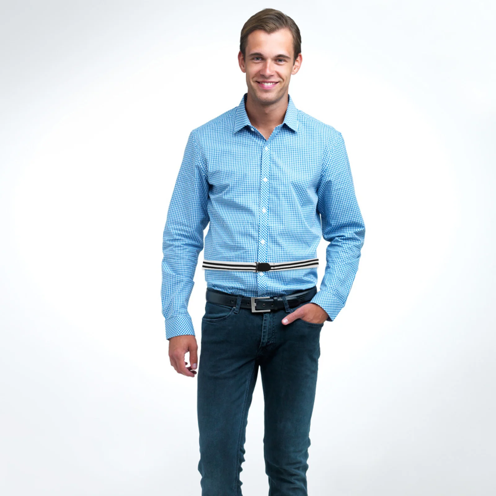 Camisa ajustable antideslizante para hombre y mujer, cinturón resistente a las arrugas, accesorios de viaje de negocios diarios, 2 uds.