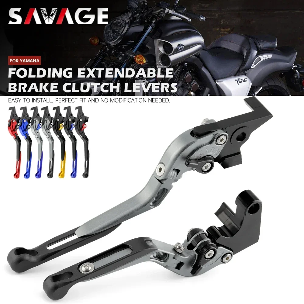 Folding Brake Clutch Levers For YAMAHA V-MAX 1700 MT-01 VMAX MT 01 Motorcycle Extendable Adjustable Handle Lever Accessories