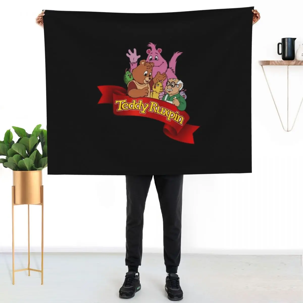 

Teddy Ruxpin Gift Halloween Day, Thanksgiving, Christmas Day Throw Blanket Anti Shedding Soft Fuzzy Blanket for Home