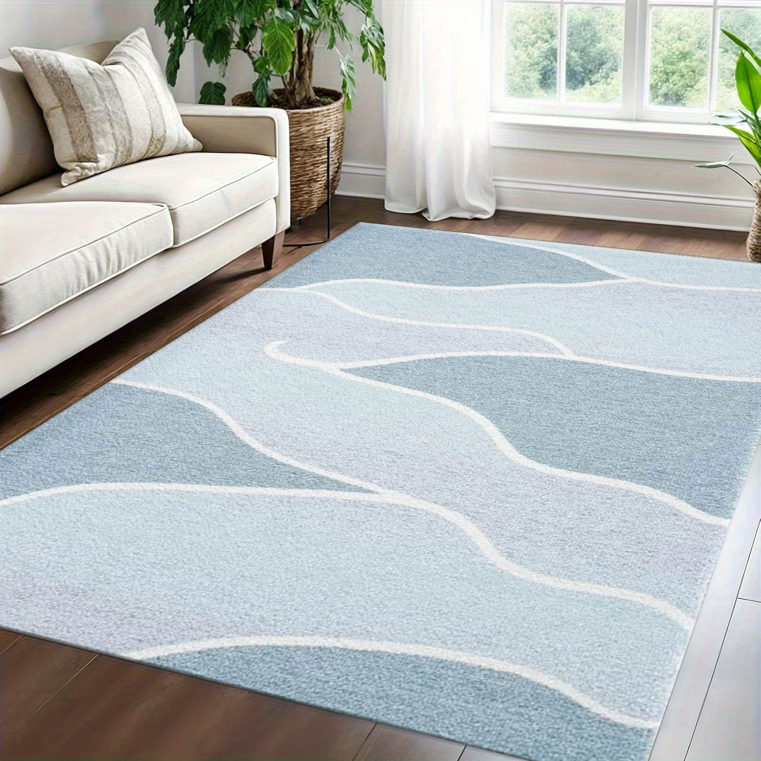 Modern Curved Line Carpet Floo - đánh giá và giá Printed Rug Abstract