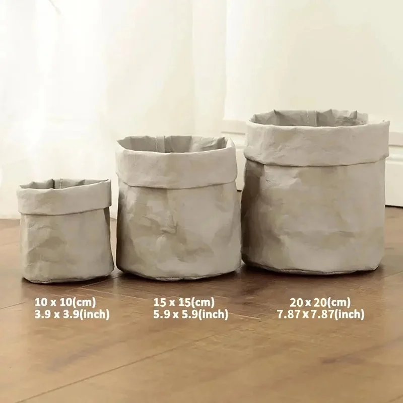 1 STUK, verkrijgbaar in 3 maten, wasbare bloempot van kraftpapier, creatieve bloempot voor op het bureau, herbruikbare multifunctionele opbergzak, plantenbak.