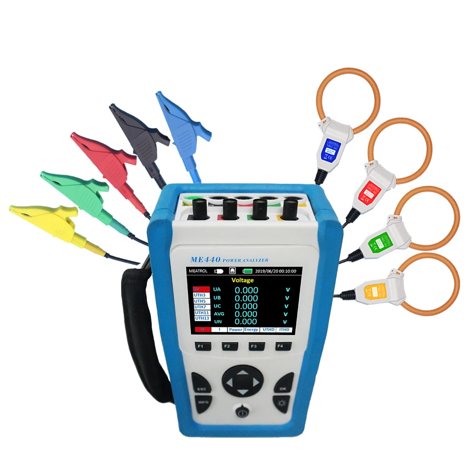Handheld Datalogger ME440 Portable Electrical Measuring Instrument Rogowski Power Meter Logger