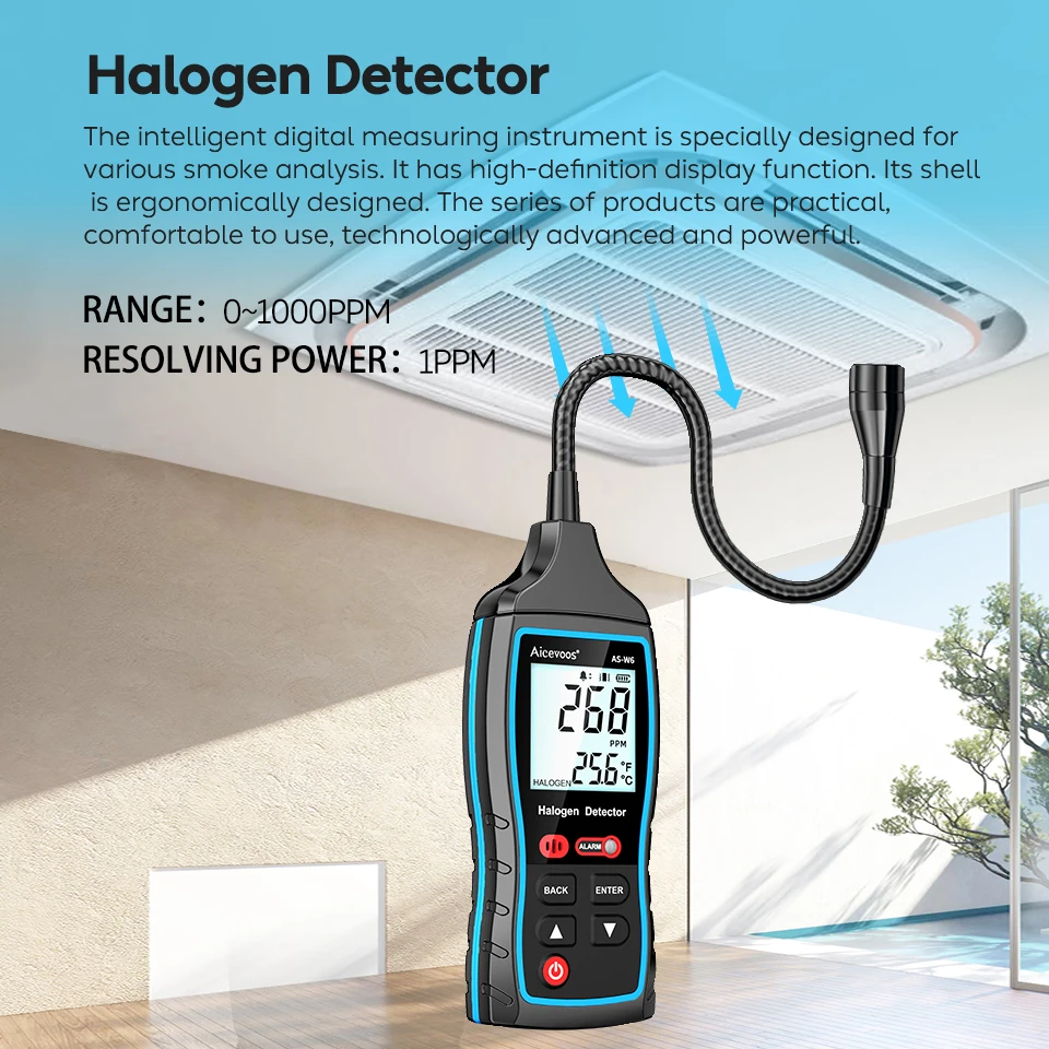 Imagem -02 - Aicevoos-digital Halogênio Gás Detector Freon Gás Tester ar Condicionado Sistema de Refrigeração Detectar Ferramentas R22a R134a R410a