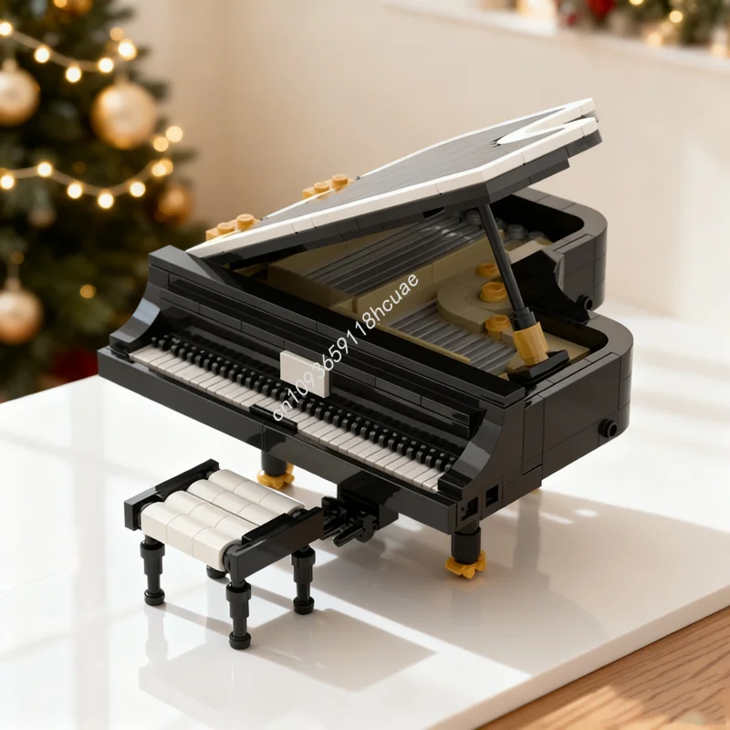

385 шт. MOC мини-модель фортепиано, строительные блоки, архитектура, сборка игрушки «сделай сам», креативная идея, кирпич, рождественские подарки, детский день рождения