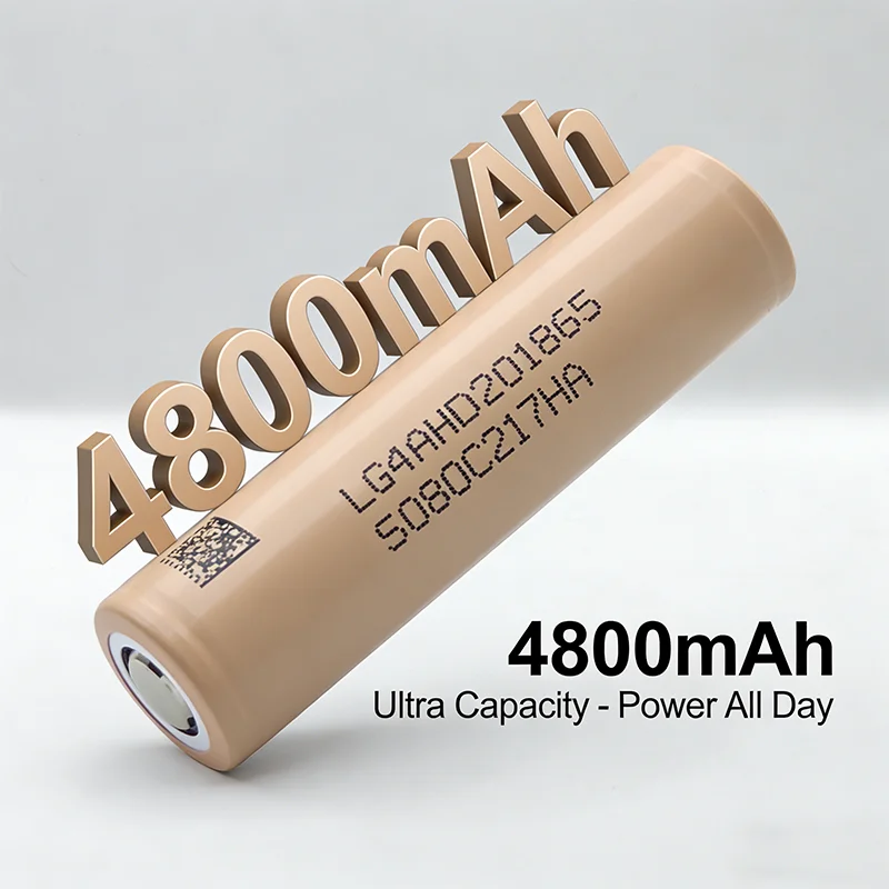 100% New Original  LGAAHD 18650 High Discharge 3.7V 4800mAh 18650 Rechargeable Battery Flashlight Flat-top Lithium Battery view 3