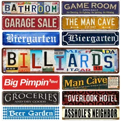 Outdoor Metal Tin Signs Instagram Style Billiards Street Signs Amusement Park Scenic Retro Road Signs Country Retro Decorative