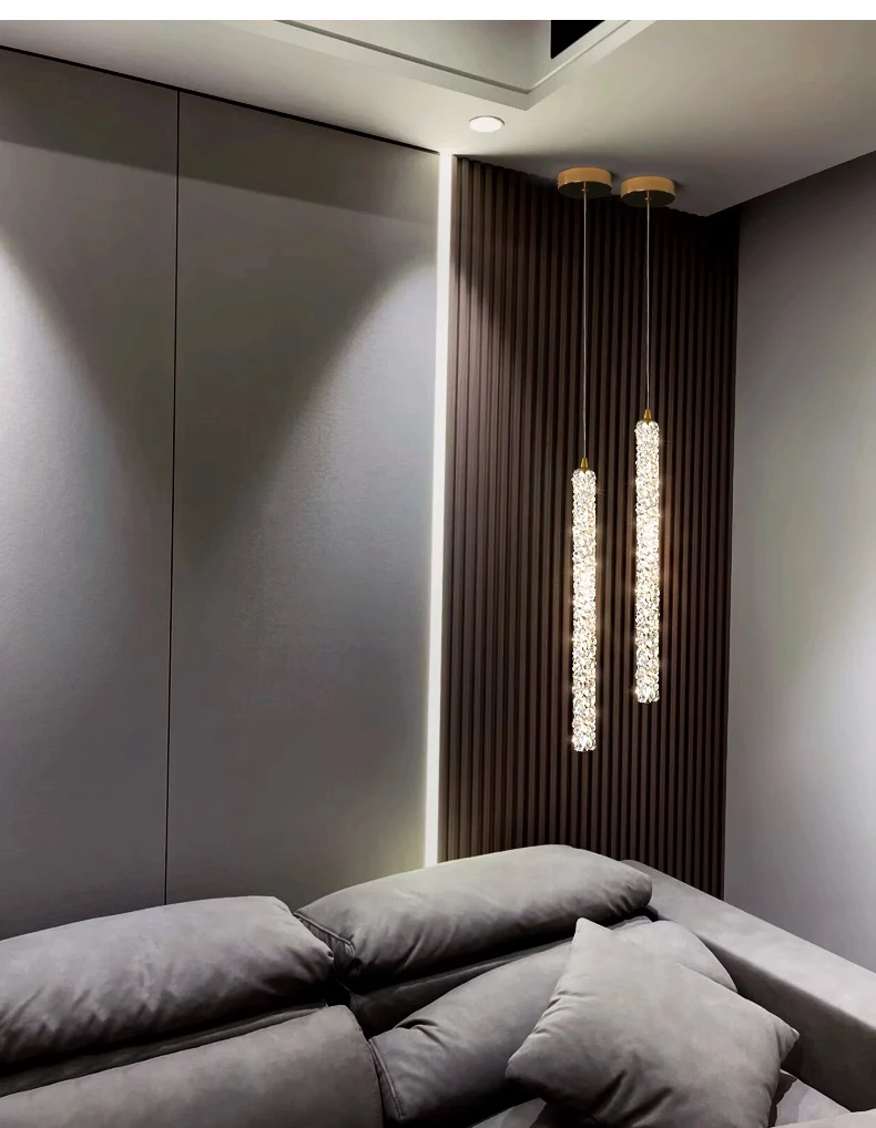 Bedside LED Luminaires Crystal Pendant Lights Sofa