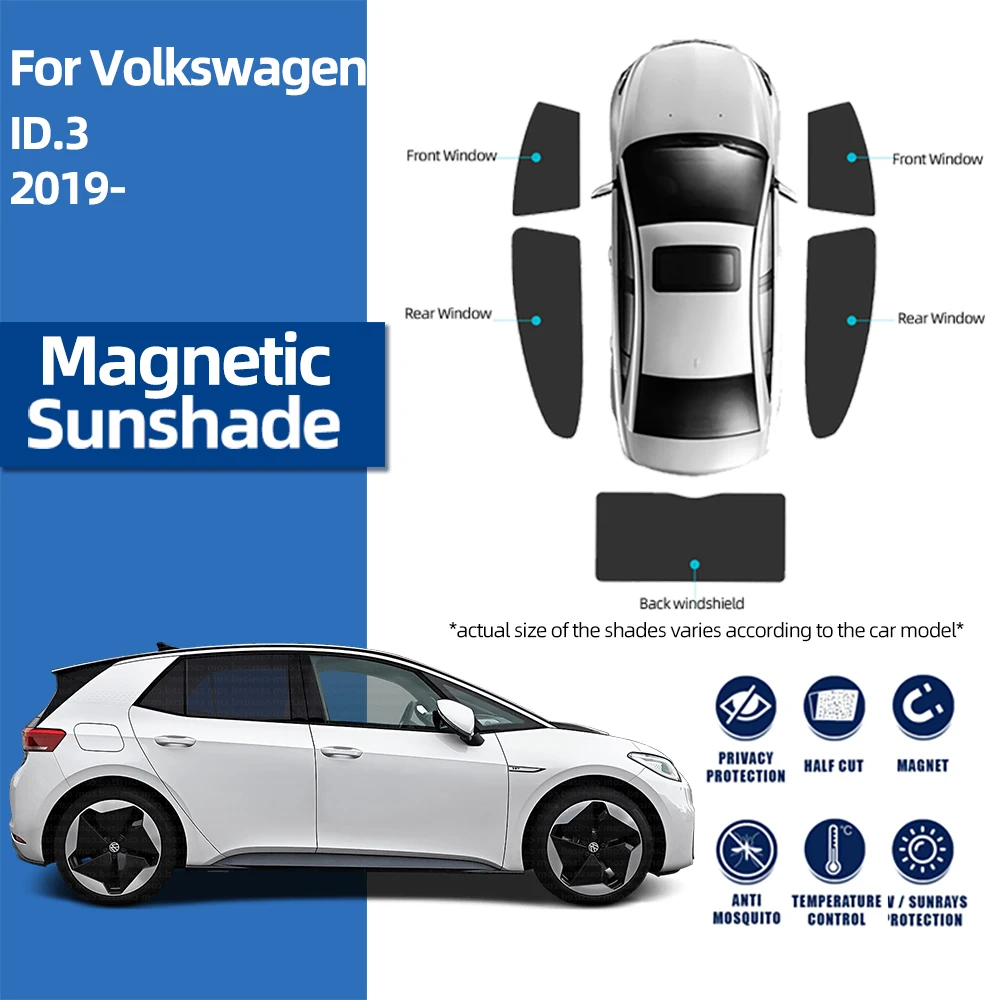 

For Volkswagen VW ID.3 ID3 2020-2024 Car Rear Side Baby Window SunShade Shield Front Windshield Curtain Blind Sun shade Visor