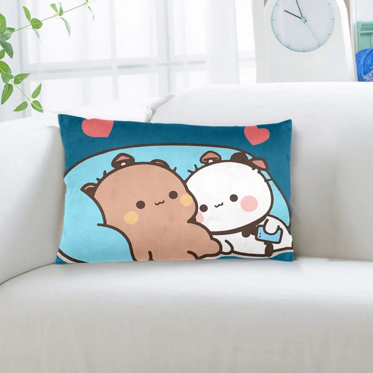 Bubu Dudu Panda Bears Cartoon Rectangle Pillowcase Cushion Cover Decor Bedroom Bed Home Comfort Throw Pillow
