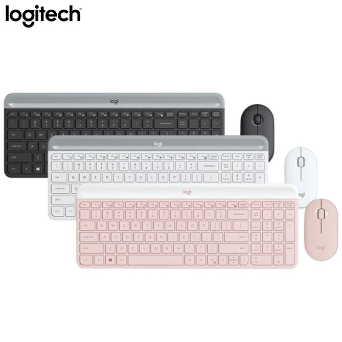 

Logitech MK470 Ultra-Slim Wireless Keyboard Mouse Set - Silent Click, Modern Design, 2.4G USB, for Quiet Home/Office, PC Laptop