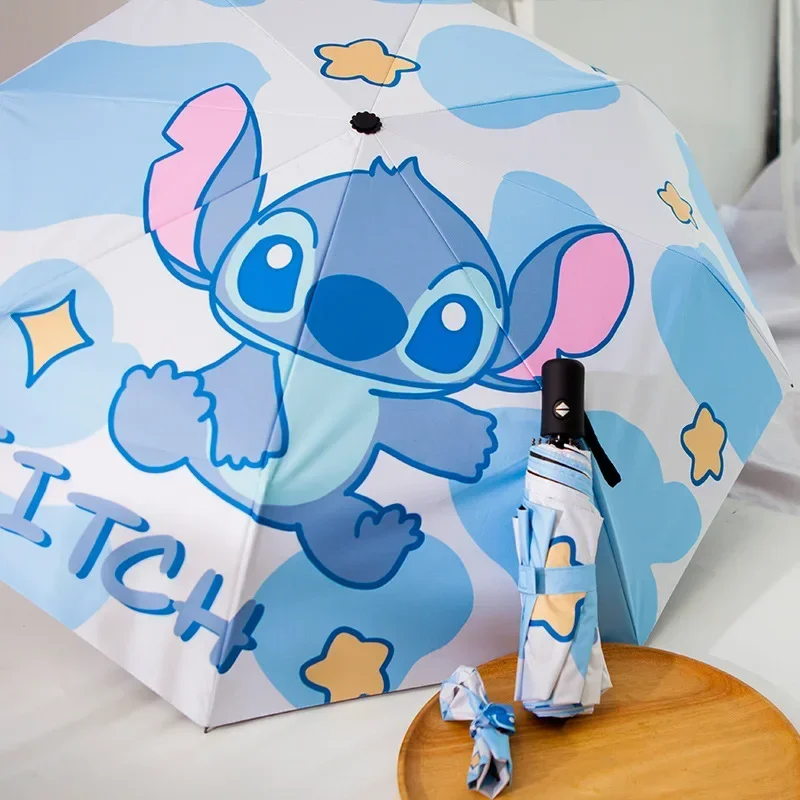 

Disney Stitch Sunumbrella мультяшный Зонт Лило и Стич Защита от УФ 3 складывающиеся фотообои для женщин и детей подарок