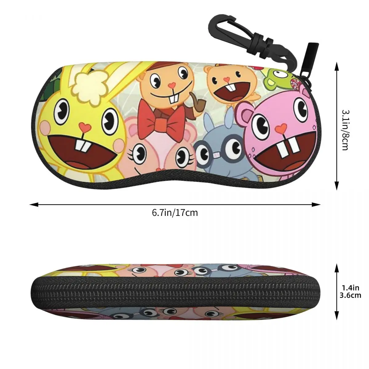 해피 트리 프렌즈 쉘 안경 케이스 휴대용 선글라스 박스 여성 남성 소프트 안경 가방 파우치