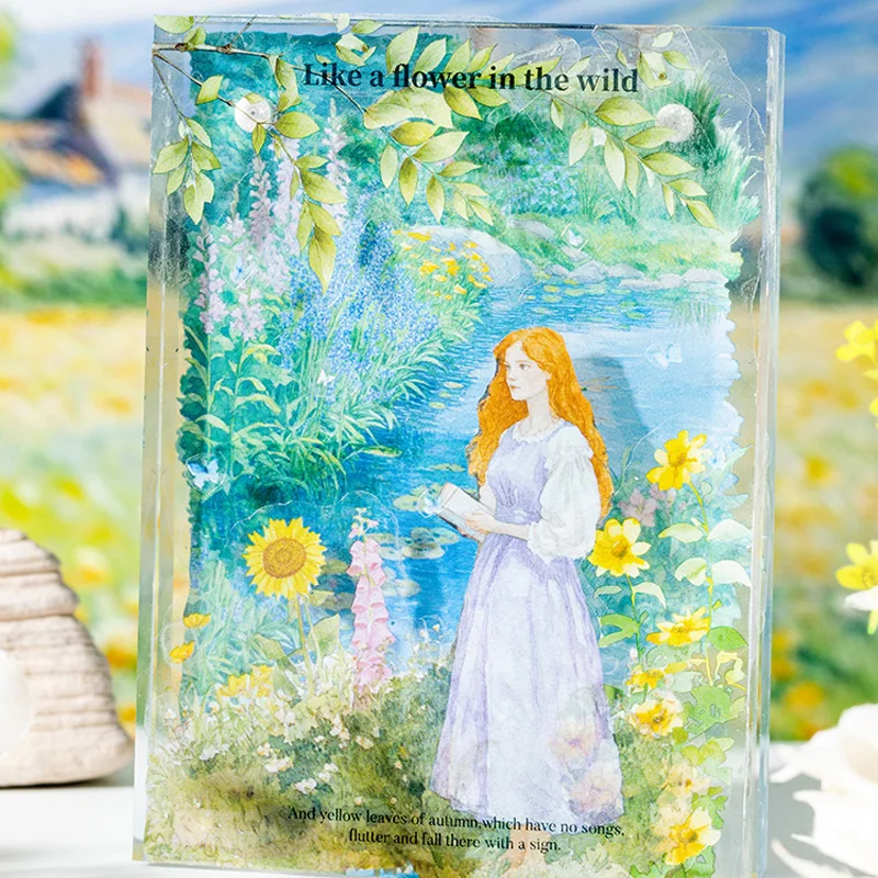 20 photos/book Waterproof PET material Spring Garden Manor Building Wooden Road Pattern Handbook Stickers