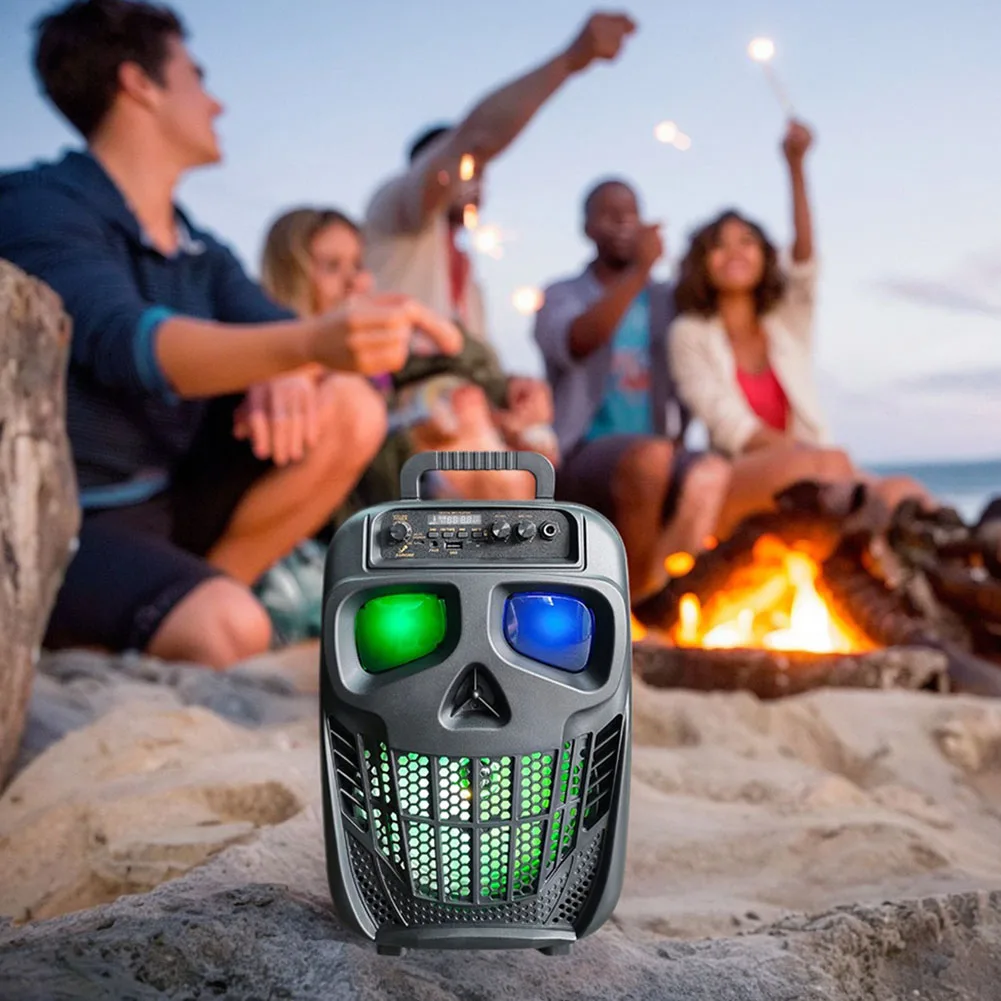 

Skull Wireless Portable Speaker BT 5.0 Karaoke Machine Speaker Outdoor Speaker for Halloween Christmas Home Party Birthday Gifts